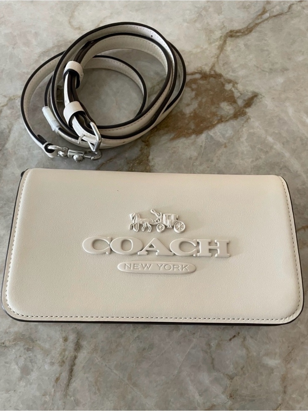 Coach Toni Cream Leather Logo Crossbody - Picture 1 of 5